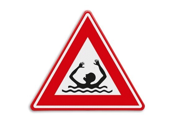Gevarendriehoek voor drijfzand